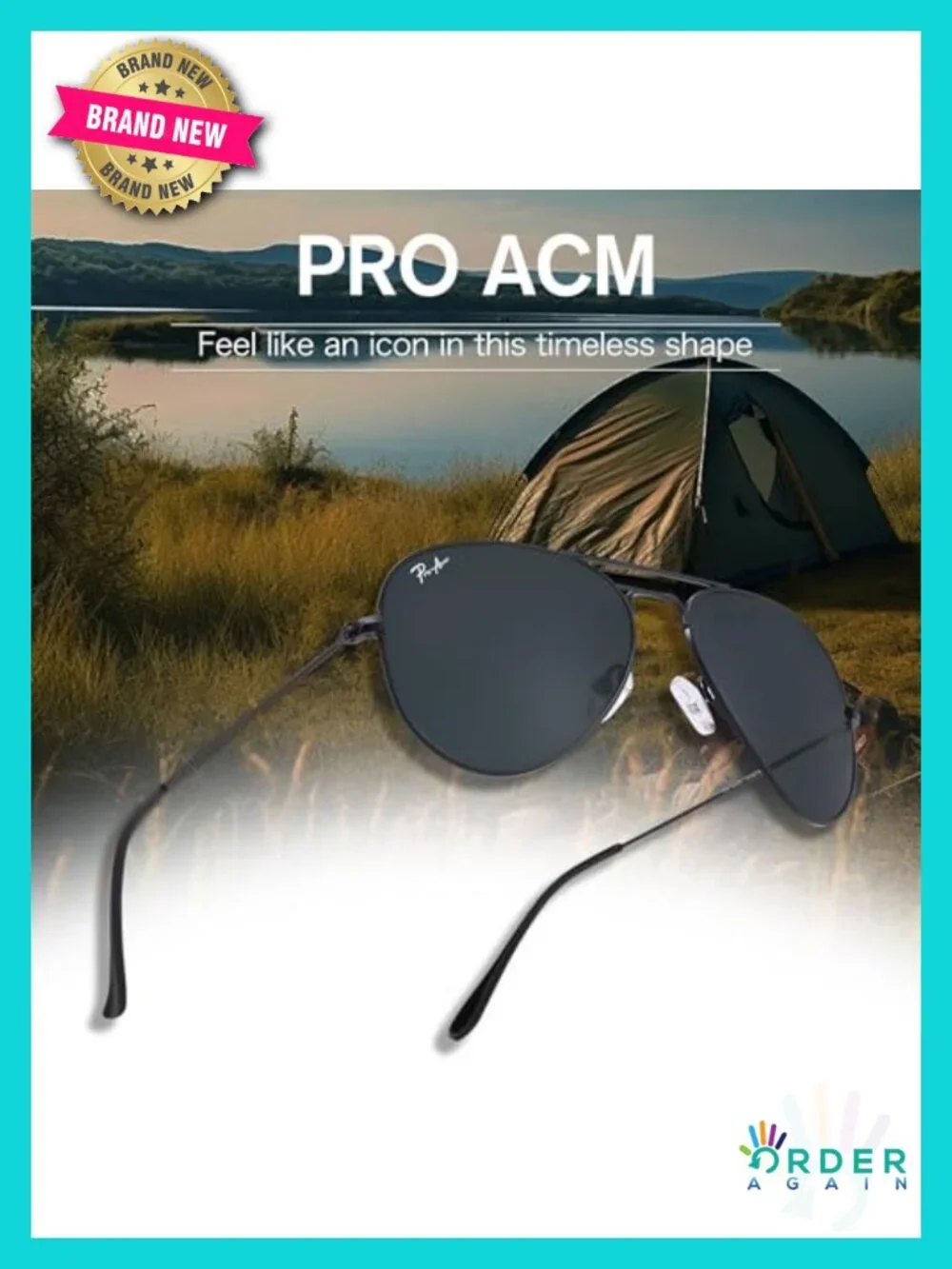 Glass Lens Aviator Sunglasses Small 55mm Metal Frame UV400